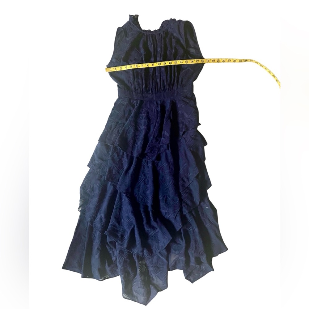 Ted Baker London Midnight Blue Ruffled Midi Dress - Picture 3 of 8